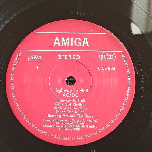 AC/DC Highway to hell East German GDR LP on Miga label first press ACDC