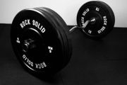Ez curl barbell + bumper plates (68kg)