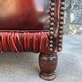 Vintage Oxblood Chesterfield Style Leather Wingback Armchair. Image 3