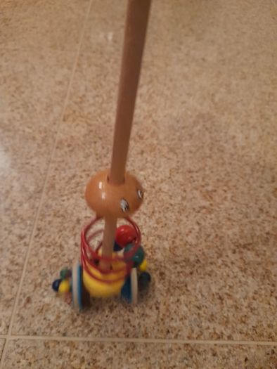 Wooden push along/ walk along clacking toy