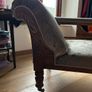 Antique chaise longue (prestigious textiles Pewter velvet) Image 6