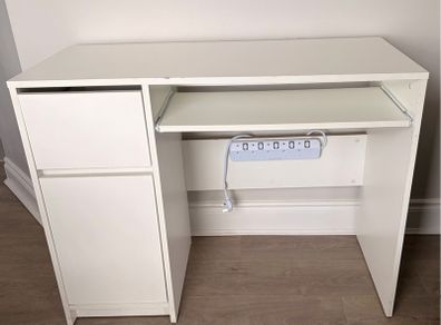 IKEA White Study / Computer Desk With Storage