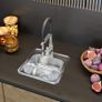 Sink with Siphon 38 x 38 cm - Built-in Steel Sink - Stainless Steel Sink with Tap Hole Image 5
