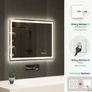 700x500mm, LED-Bathroom-Mirror with Defogging Mat, 3000K-6500K, Dimmable, Memory, HD Tempered Glass, IP44 Waterproof, HorizontalVertical Image 5