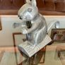Vintage Aluminum Metal Squirrel on Log Nutcracker Image 6