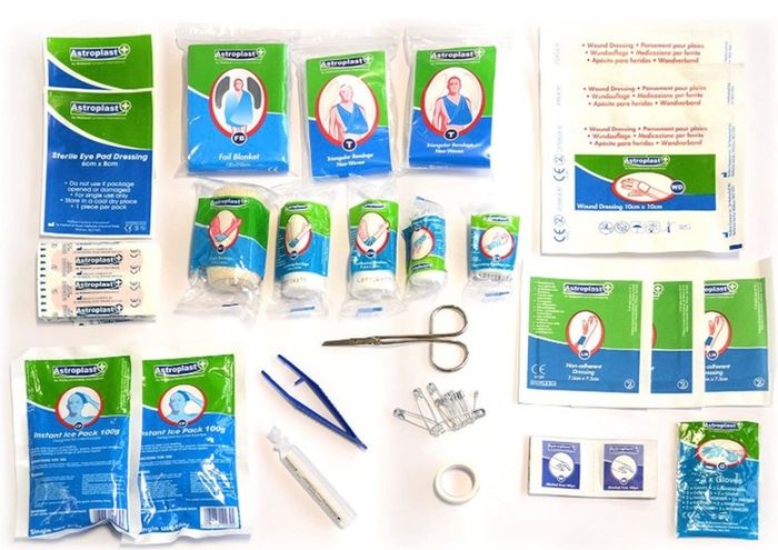 90 Piece Premium Kit Includes Eyewash, 2 x Cold (Ice) Packs and Emergency Blanket for Home, Office, Car, Caravan, Workplace, Travel - Astroplast First aid Kit Bag (FREE POSTAGE)