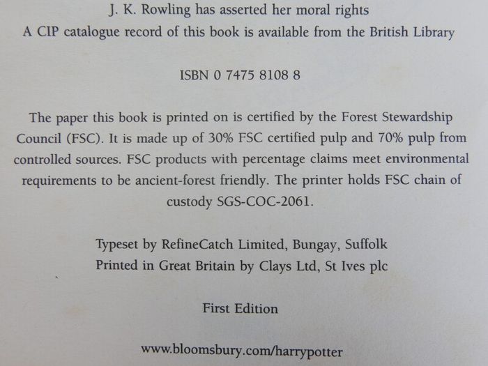 Vintage - Harry Potter and The Half Blood Prince, Rare Misprint, First Edition, J K Rowling, Hardback book