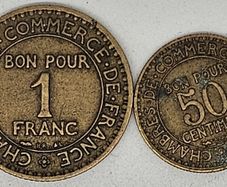 France 1922 1 Frank and 50 Centimes