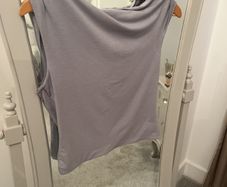 Soft Grey Twisted Shoulder Top size S