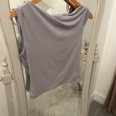 Soft Grey Twisted Shoulder Top size S