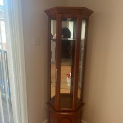 vintage corner curio cabinet