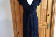 Mamas and Papas Maternity dress Black with blue spots Uk 12 postage included