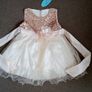 New Girls Sequinned Dress Flower Sash Sleeveless Formal Party Wedding Bridesmaid Sz 18-24 mths Image 4