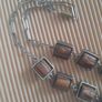 NECKLACE - Vintage - Stainless Steel & Wood Image 3
