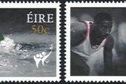 2003 Ireland 11th Special Olympics in Dublin (41c walking, 50c swimming, 57c starting-race &amp; E1 shot-put) Commemorative Stamp Set Mint Never Hinged (MNH)