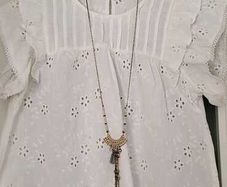 F&F White Cotton Boho Top Sz 12 UK