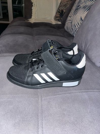 Black and white adidas Power Perfect Weightlifting Shoe