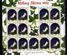 1992 Ireland Christmas Commemorative Stamp Sheetlet Mint Never Hinged (MNH)