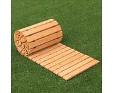 12 ft L x 22 in W Straight Wooden Garden Pathway Roll Out Garden Walkway
