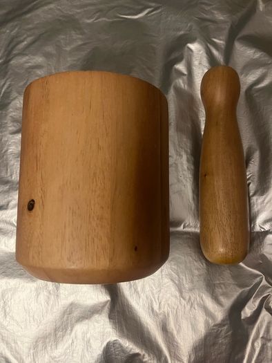 mortar and pestle acacia wooden hand made