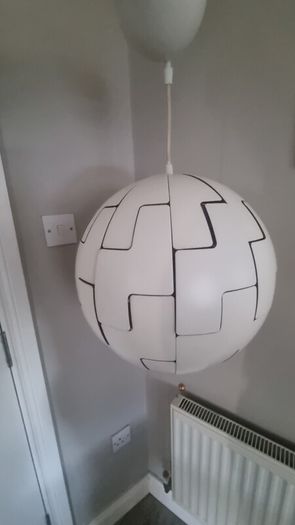 Light pendant Ikea ps 2014 white /copper globe ceiling lamp 52 CM