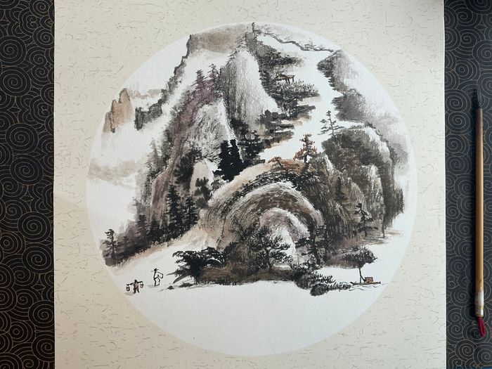 Orient ink painting