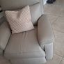 Harvey Norman Cream Italian Leather Almost New Recliner Image 3
