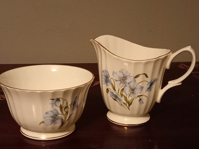 Rare Vintage Duchess, Blue Floral Coffee Set.Fine Bone China,England.