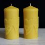 Pure beeswax candle with hearts. Valentines day gift. Image 2