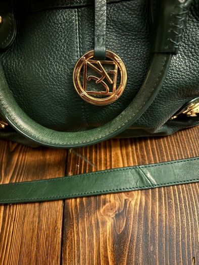 Kenneth Cole Forest Green Pebbled Leather Satchel Bag (Terenure)