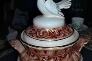Stunning Antique handmade large lidded bowl