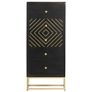 Drawer Cabinet Black and Gold 45x30x105 cm Solid Mango Wood Image 4