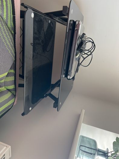 Compact Black Glass Laptop Table
