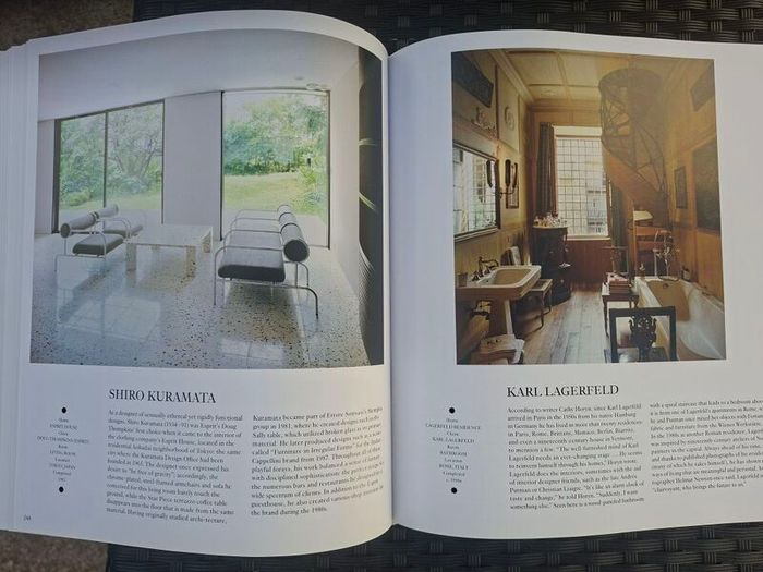 Large (447 pages) Hardcover Book Interiors: The Greatest Rooms of the Century (Merlot Red Velvet cover edition)