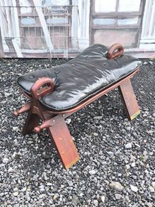 mid century camel stool