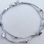 Vintage Sterling Silver 925 Cute Double Heart Charm Bracelet 4,30g Image 3