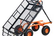 Garden Dump Cart Heavy-duty Metal Yard Carts and Wagons 400 lbs Loading