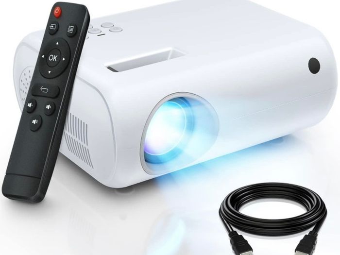 Mini Projector, ClokoWe Portable Movie Projector with 6500 Lux,1080P Full HD Video Projector Compatible with iphone/ Android Smartphone/Tablet/Laptop/PC/TV Stick/PS4/USB/HDMI (FREE POSTAGE)