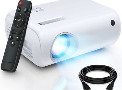 Mini Projector, ClokoWe Portable Movie Projector with 6500 Lux,1080P Full HD Video Projector Compatible with iphone/ Android Smartphone/Tablet/Laptop/PC/TV Stick/PS4/USB/HDMI (FREE POSTAGE)