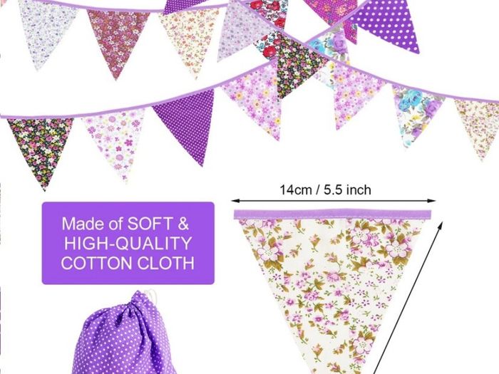 49Ft Fabric Bunting Banner,50pcs Vintage Cotton Triangle Flags,Floral Pennants Triangle Flags for Birthday Wedding Party Home Garden (FREE POSTAGE)