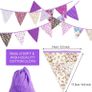 49Ft Fabric Bunting Banner,50pcs Vintage Cotton Triangle Flags,Floral Pennants Triangle Flags for Birthday Wedding Party Home Garden (FREE POSTAGE) Image 5