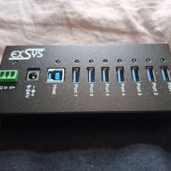 Exsys 7 Port Powered USB Terminal Hub