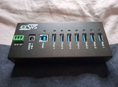 Exsys 7 Port Powered USB Terminal Hub