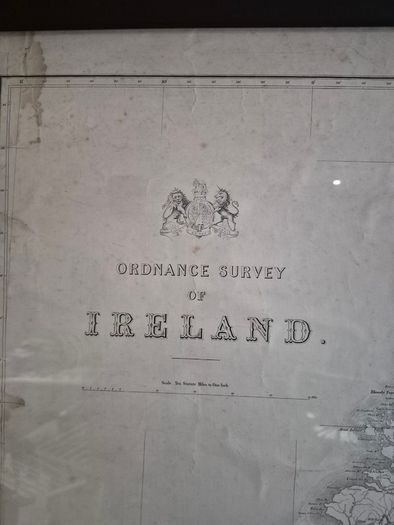 Original 19th C. Ordnance Survey Ireland Framed Map
