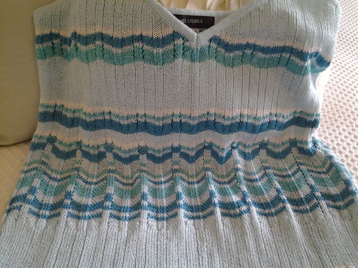 Strappy Top - Blue Stripes - Size 14