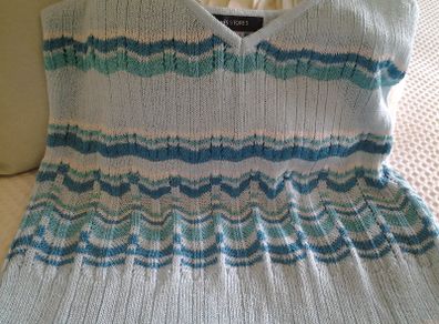 Strappy Top - Blue Stripes - Size 14