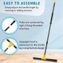 Floor Squeegee Outdoor Heavy Duty, 60cm Rubber Squeegee Broom with Long Handle 160cm for Cleaning Garage Courtyard Bathroom Shower Glass Window Tile Concrete Deck Marble Water Image 2