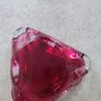 Cranberry pink art glass ashtray Murano style layered glass. Image 9