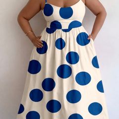 Summer Dress Long Light peach blue size L/12-14