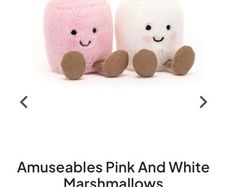 New JELLYCAT Amuseables Pink & White Marshmallows